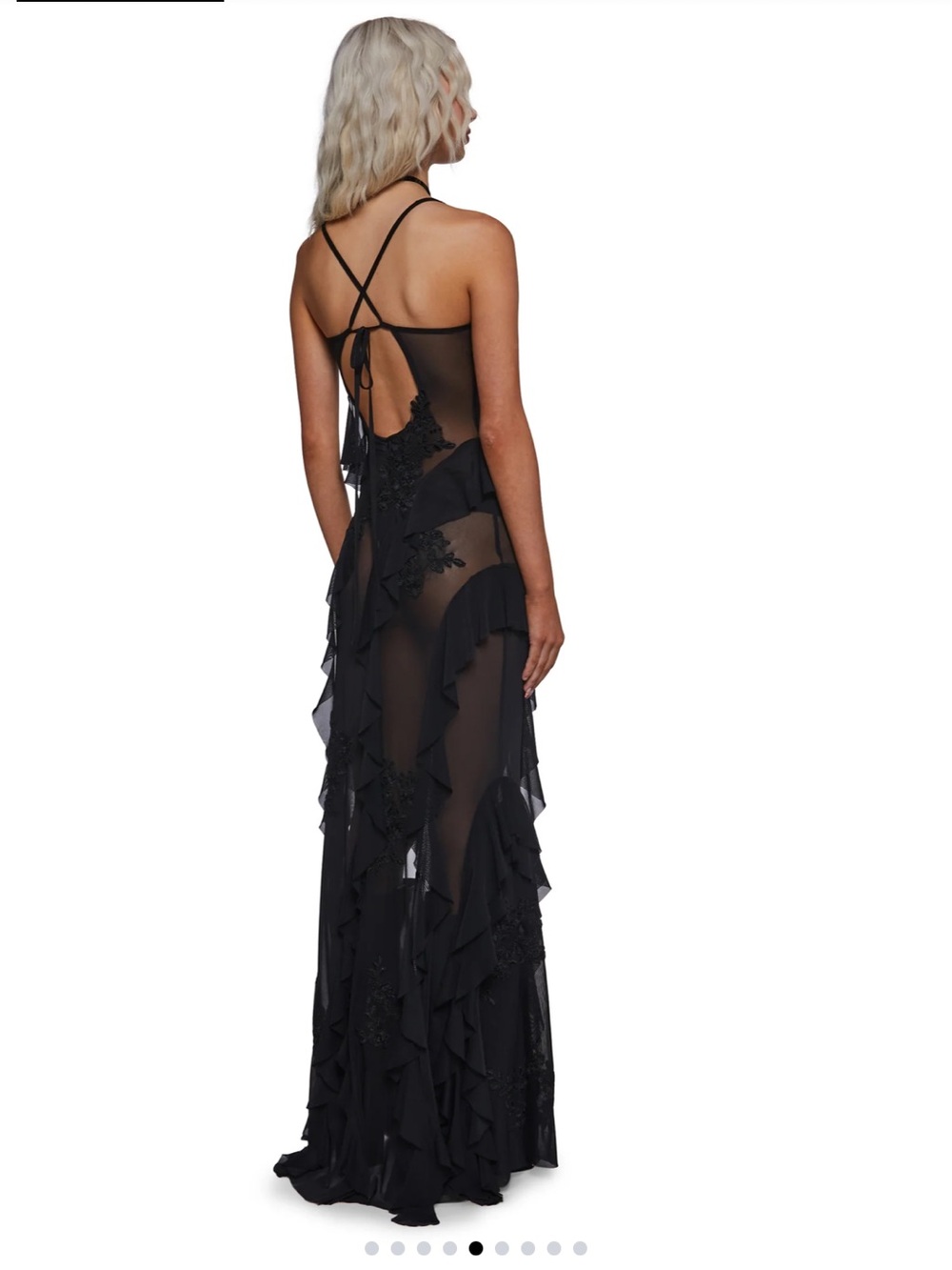 Viral sold out Dolls Kill Rebel Mon Amour sheer black maxi festival dress - Picture 4 of 8